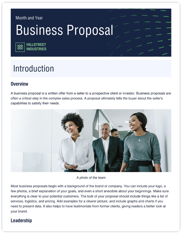 Simple Business Proposal Template (Word Doc – Free Download)